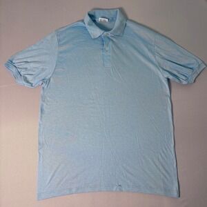 Vintage Stedman Men's Light Blue Polo Shirt L Short Sleeve Channel Islands Lions